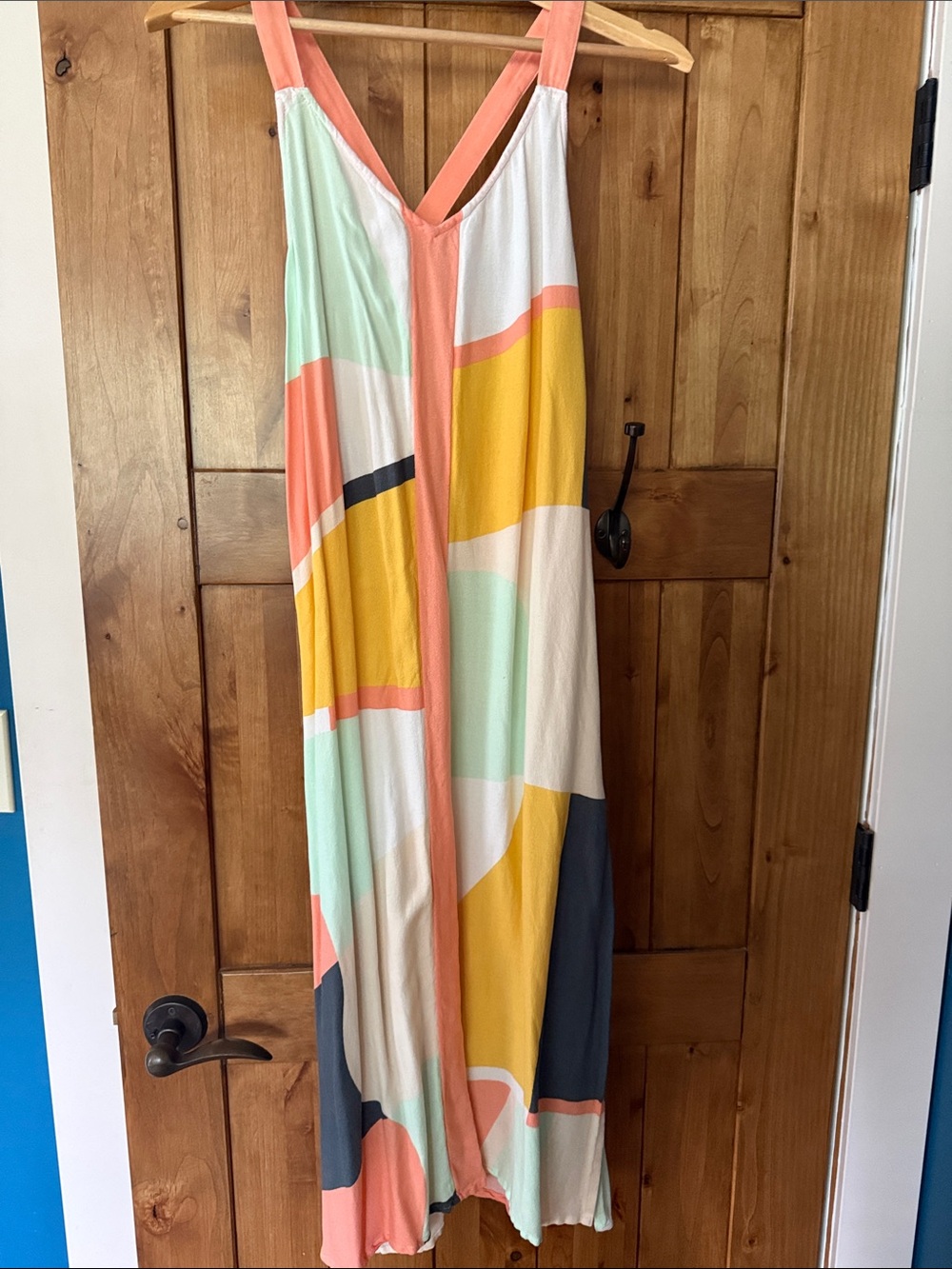 O'Neill Colorblock Maxi Dress in Coral, Yellow, Mint & Navy